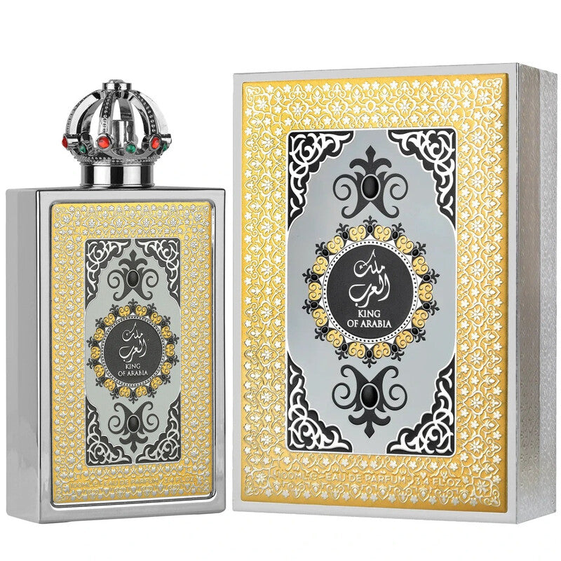 Lattafa King Of Arabia Eau de Parfum Spray, 3.4 oz (100ml), Men - authentic designer fragrance bottle