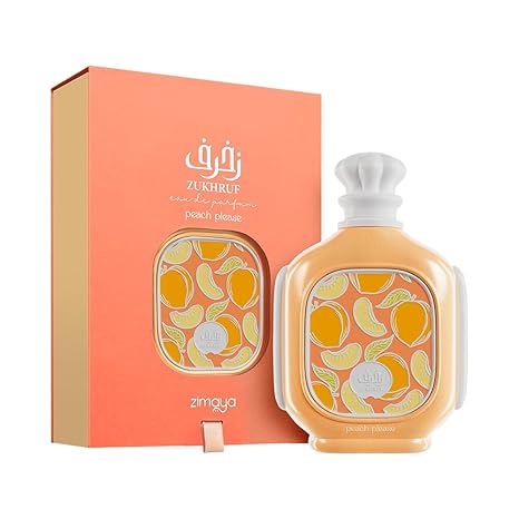 Zimaya Zukhruf Peach Please Eau de Parfum Spray, 3.4 oz (100ml), Unisex - authentic designer fragrance bottle