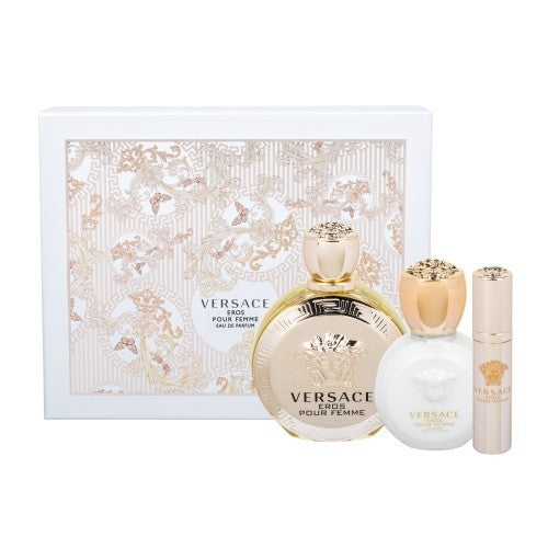 Versace Eros 4-Piece Gift Set, 3.4 oz (100ml), Women - authentic designer fragrance bottle