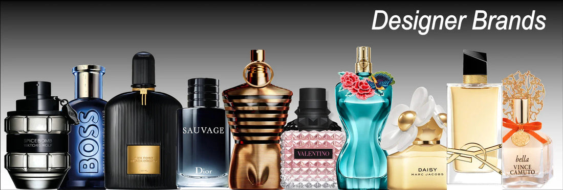 assorted perfume bottles on a soft gradient background with gentle, inviting lighting