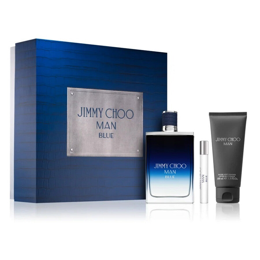 Jimmy Choo Man Blue 3-Piece Gift Set, 3.4 oz (100ml), Men - authentic designer fragrance bottle
