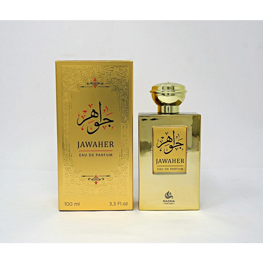 Nasma Perfumes Jawaher Eau de Parfum Spray, 3.4 oz (100ml), Unisex - authentic designer fragrance bottle