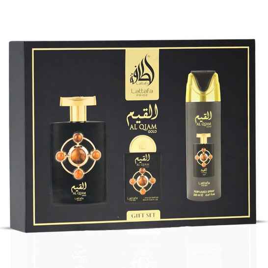 AL QIAM GOLD   3.4 oz (100ml)   GIFTSET 3PC    By LATTAFA For Men & Women (Unisex)