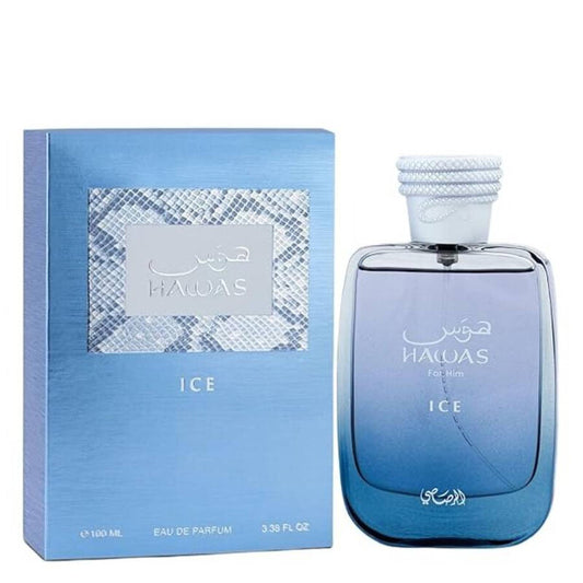 HAWAS ICE   3.4 oz (100ml)   Eau De Parfum Spray    By RASASI For Men